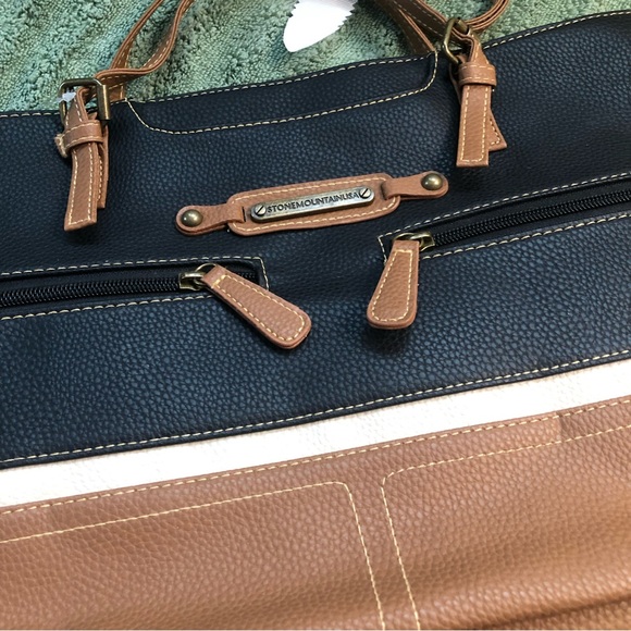 🤎 Stone Mountain Black & Tan Color Block Tote 🤎 - Picture 4 of 12